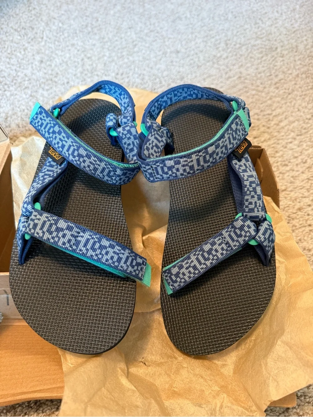 Teva Kids' Blue Patterned Adjustable Trail Sandals